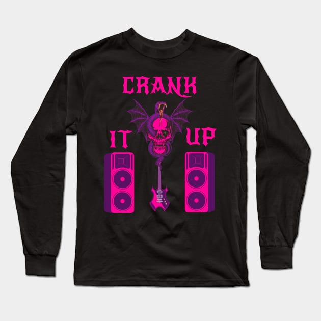 Loud Music - Rock Music - Crank It Up Long Sleeve T-Shirt by JJ Art Space